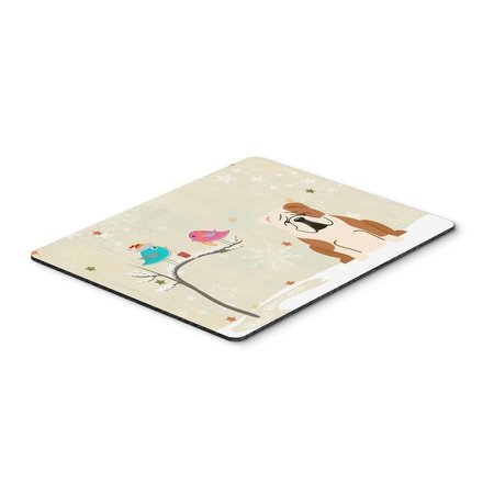 SKILLEDPOWER Christmas Presents Between Friends English Bulldog Fawn White Mouse Pad; Hot Pad or Trivet SK223731